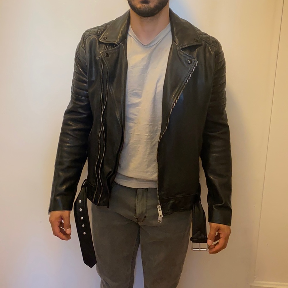 All saints leather biker jacket